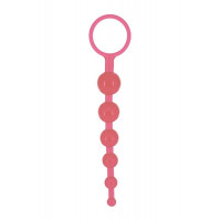 Розовая анальная цепочка DRAGONZ TALE ANAL - 20 см.
