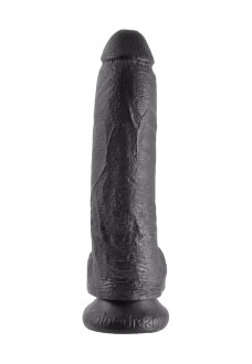 Чёрный фаллоимитатор 9  Cock with Balls - 22,9 см.