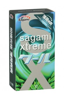 Презервативы Sagami Xtreme Mint с ароматом мяты - 10 шт.