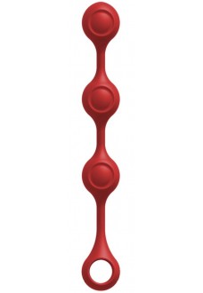 Красные утяжеленные анальные шарики Anal Essentials Weighted Silicone Anal Balls - 34,3 см.