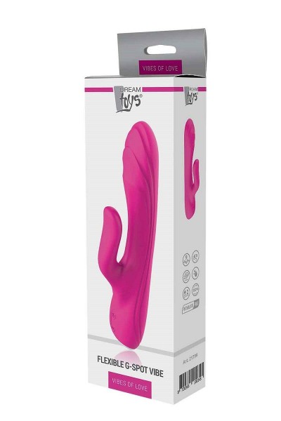 Ярко-розовый вибратор-кролик Flexible G-spot Vibe - 21 см.