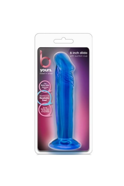 Синий анальный фаллоимитатор Sweet N Small 6 Inch Dildo With Suction Cup - 16,5 см.