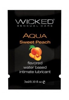 Лубрикант с ароматом спелого персика Wicked Aqua Sweet Peach - 3 мл.