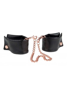 Черные мягкие наручники Entice French Cuffs с цепью