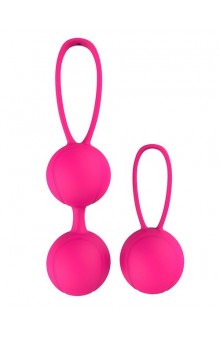 Набор розовых вагинальных шариков PLEASURE BALLS   EGGS DUO BALL SET