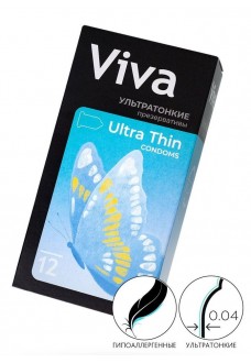 Ультратонкие презервативы VIVA Ultra Thin - 12 шт.