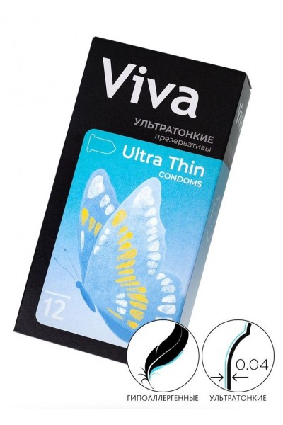 Ультратонкие презервативы VIVA Ultra Thin - 12 шт.