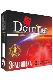 Ароматизированные презервативы Domino  Земляника  - 3 шт.