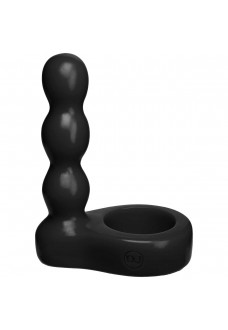 Черный анальный стимулятор с силиконовым кольцом Platinum Premium Silicone - The Double Dip 2 - Black