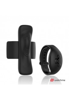 Черная вибровкладка в трусики с пультом-часами Anne s Desire Vibro Panty Wireless Watchme