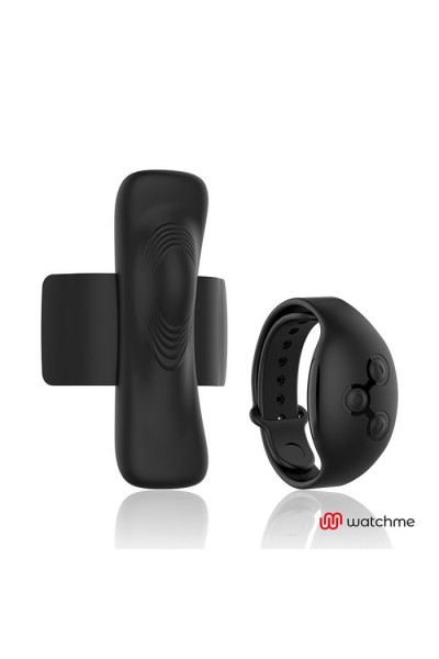 Черная вибровкладка в трусики с пультом-часами Anne s Desire Vibro Panty Wireless Watchme