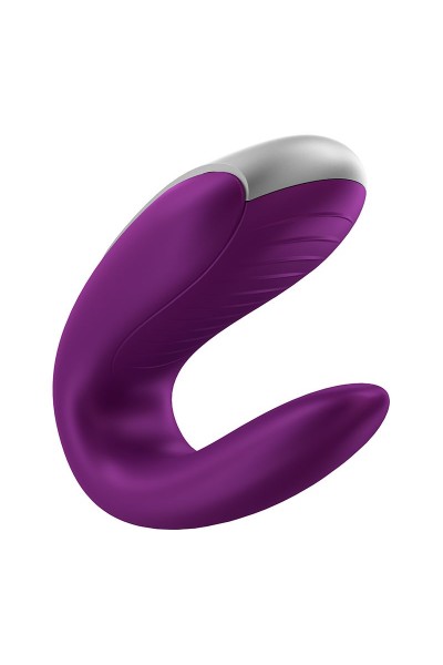 Фиолетовый вибромассажёр для пар Satisfyer Double Fun