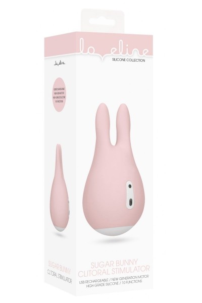 Розовый клиторальный стимулятор Sugar Bunny - 9,5 см.