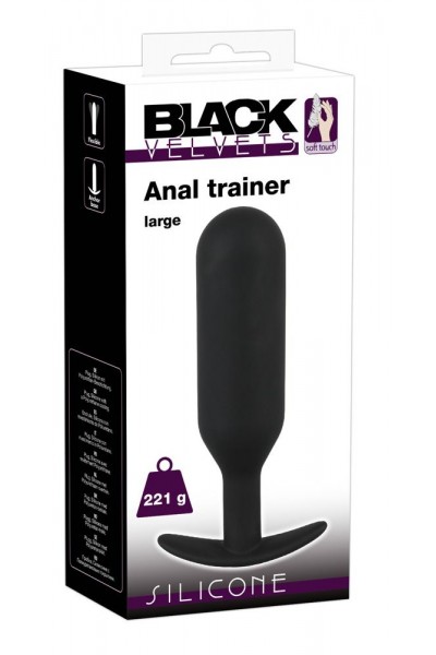 Черная анальная пробка с утяжелением Anal Trainer Large - 17,5 см.