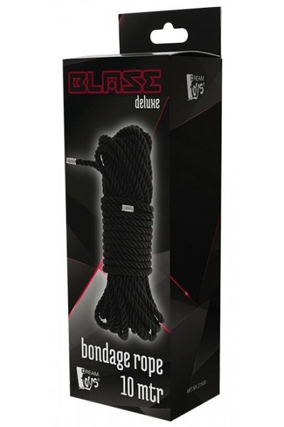 Черная веревка для бондажа BONDAGE ROPE - 10 м.