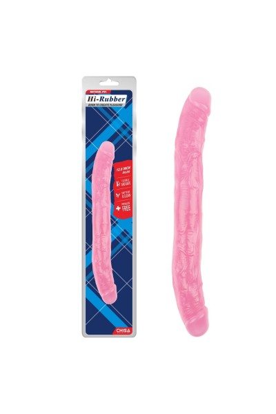 Розовый двусторонний фаллоимитатор 12.8 Inch Dildo - 32,5 см.