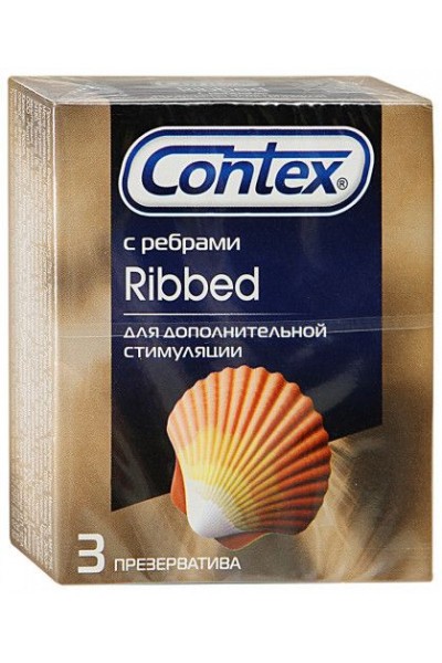 Презервативы с рёбрышками CONTEX Ribbed - 3 шт.