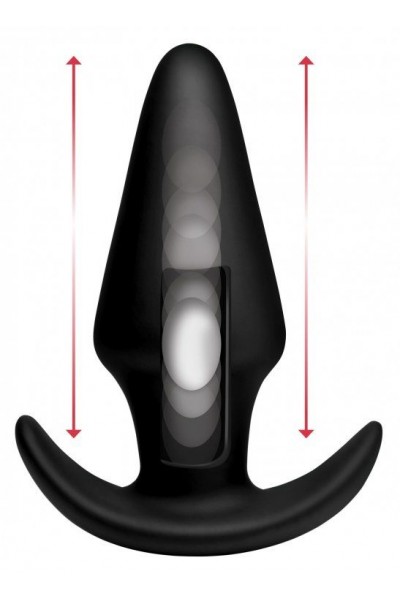 Черная анальная вибропробка Kinetic Thumping 7X Large Anal Plug - 13,3 см.