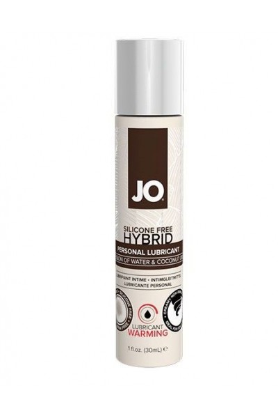 Водно-масляный лубрикант с разогревающим эффектом JO Silicone Free Hybrid Lubricant WARMING  - 30 мл.