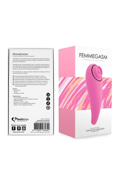 Розовый клиторальный вибромассажер FemmeGasm