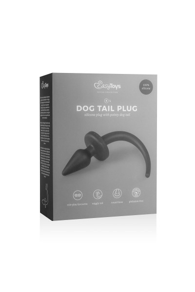 Черная пробка с хвостом собаки Dog Tail Plug S