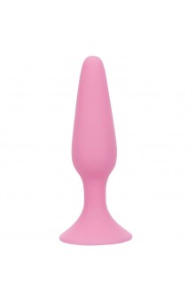 Розовая анальная пробка BEAUTIFUL BEHIND SILICONE BUTT PLUG - 11,4 см.